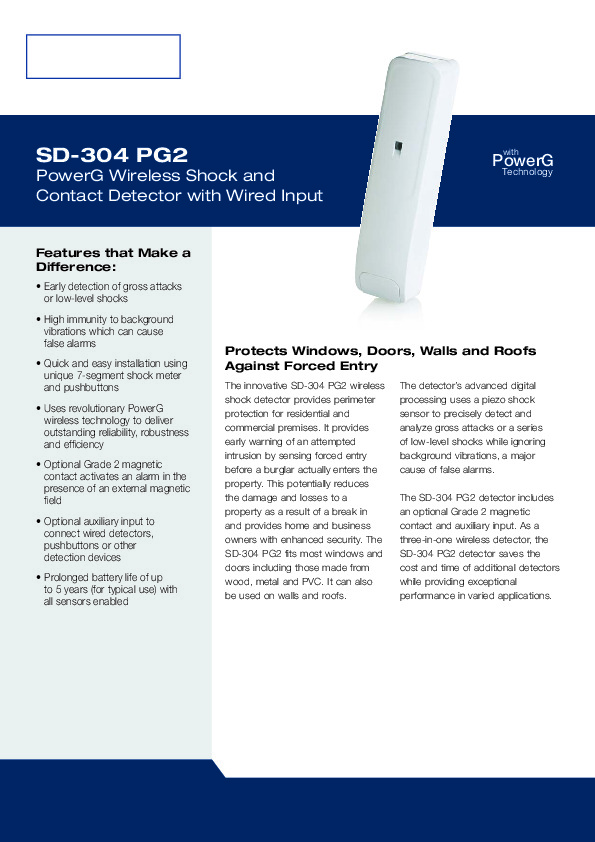 POWERG Wireless Shock Detector WHITE from Alltrade