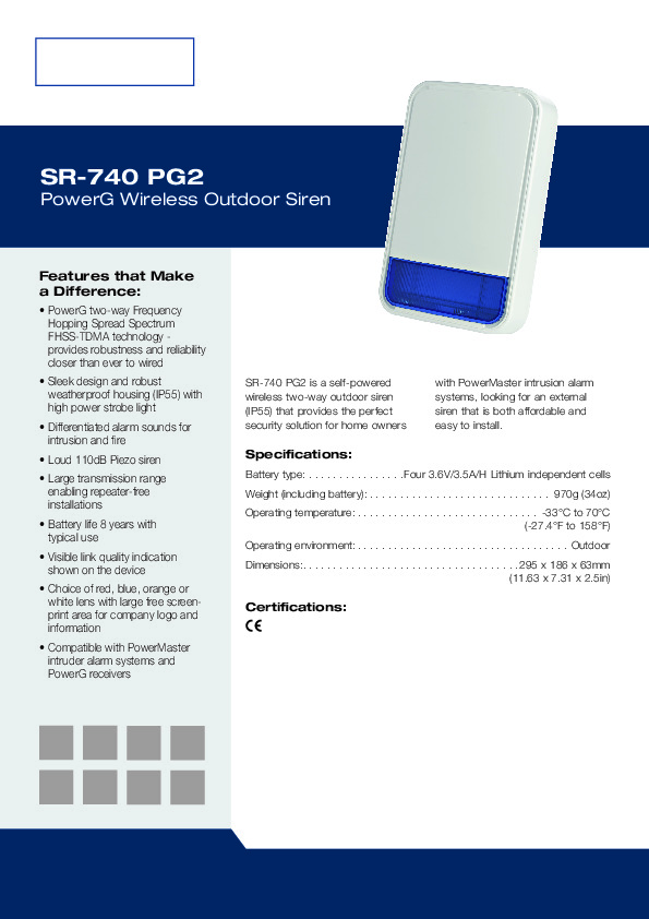 POWERG Wireless Outdoor Siren from Alltrade