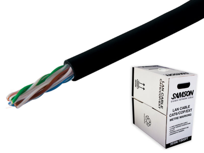 305m SAMSON CAT6 Black EXTERNAL (Box)