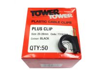 (50) TOWER +25mm Black Clips