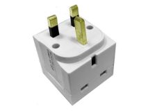 2 Way UK Mains Adaptor 13 Amp Unfused