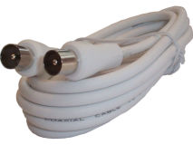 2m GJ Flylead Coax Plug-Plug WHITE