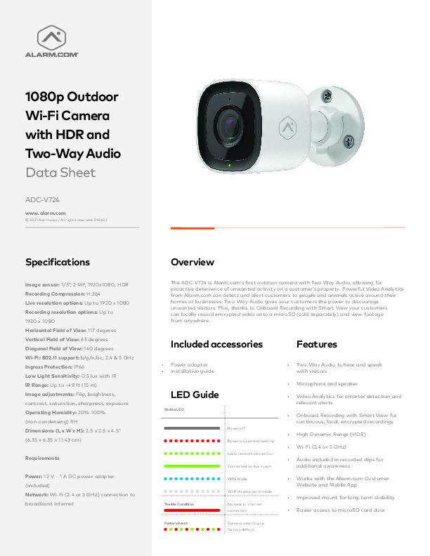 2MP Outdoor WiFi Camera from Alltrade