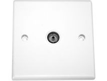 GJ Single Flush Outlet Plate Coax