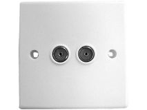 SAMSON Double Flush Outlet Plate Coax