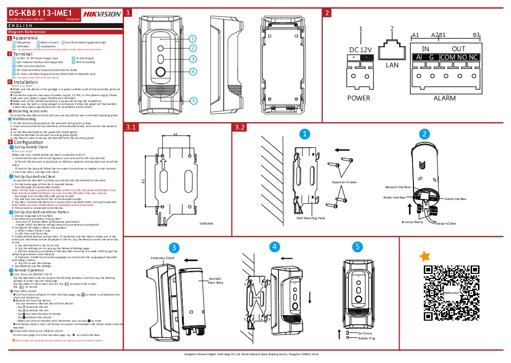Hikvision vandal proof doorbell cheap