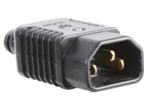 Rewireable C14 Straight Mains Plug BLACK