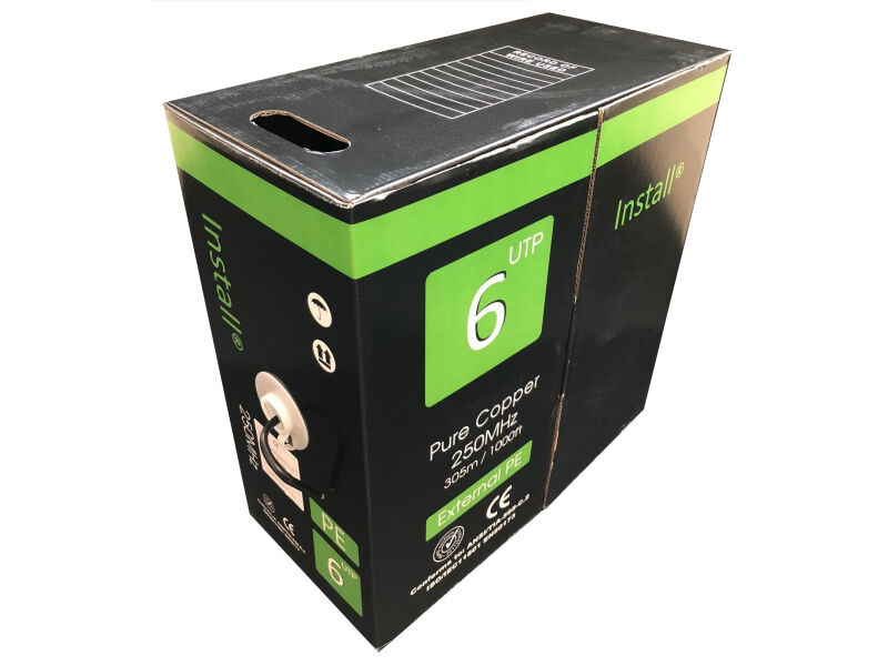 305m INSTALL® CAT6 PE Black EXTERNAL (Box)