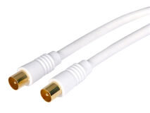 2m SAC Flylead GOLD Coax Plug-Plug WHITE