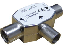 SAC 2 Way Metal Coax T Splitter