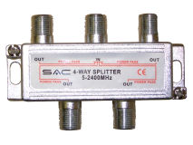 SAC 4 Way Indoor F Splitter (5-2400MHz)