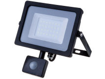 30w LED Floodlight with PIR - Black