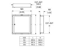 PENN-ELCOM 8U Cavity Wall Rack Black