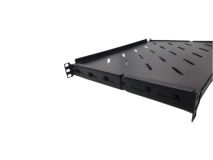 ALL-RACK Rack 1U Shelf Black ADJUSTABLE