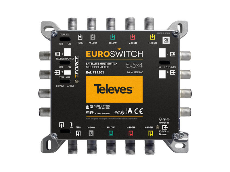 MULTISWITCH AUTONOME Ou CASCADABLE 5x5x8 "F" TELEVES