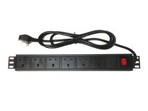 ALL-RACK 6 Way Horizontal PDU c/w UK Lead