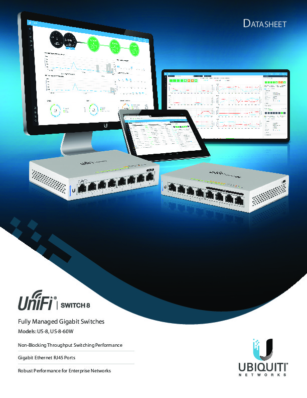 Ubiquiti Networks UniFi US-8-60W Ethernet Switch 8-Port Gigabit Ethernet  Switch with PoE